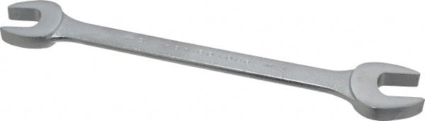 Proto - 16mm x 17mm Standard Open End Wrench - 8-1/8" OAL, Double End, Satin Finish, 15° Head Angle - Exact Tooling