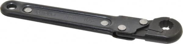 Proto - 3/8", Black Finish, Ratcheting Flare Nut Wrench - 12 Points, 5-7/16" OAL, Steel, Single End Head - Exact Tooling