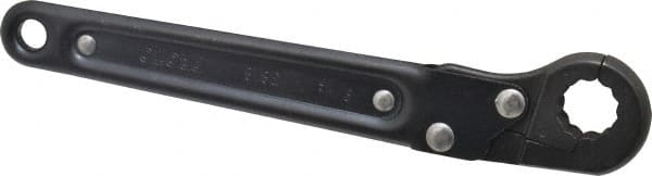 Proto - 9/16", Black Finish, Ratcheting Flare Nut Wrench - 12 Points, 7-1/4" OAL, Steel, Single End Head - Exact Tooling