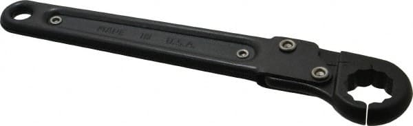 Proto - 11/16", Black Finish, Ratcheting Flare Nut Wrench - 12 Points, 7-1/4" OAL, Steel, Single End Head - Exact Tooling