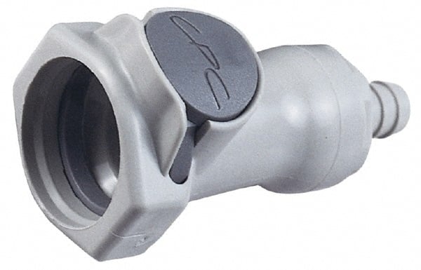 CPC Colder Products - Polypropylene Push-to-Connect Tube Female Connector - 60 Max psi, 3/8" Inside Diam, Gray - Exact Tooling