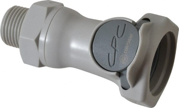 CPC Colder Products - 3/8" Outside Diam, 3/8 NPT, Polypropylene Push-to-Connect Tube Female Connector - 60 Max psi, Gray - Exact Tooling