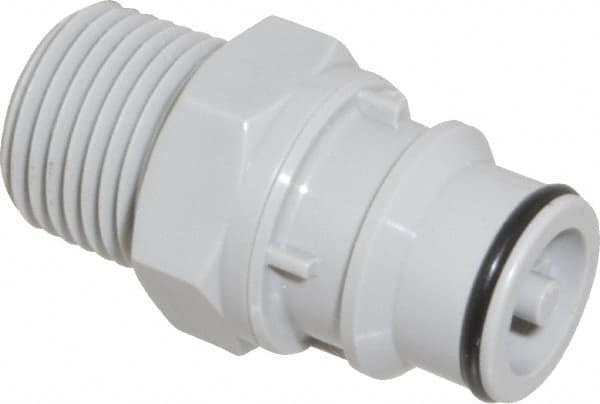 CPC Colder Products - 1/2" Outside Diam, 1/2 NPT, Polypropylene Push-to-Connect Tube Male Connector - 60 Max psi, Gray - Exact Tooling