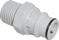 CPC Colder Products - 1/2" Outside Diam, 1/2 NPT, Polypropylene Push-to-Connect Tube Male Connector - 60 Max psi, Gray - Exact Tooling