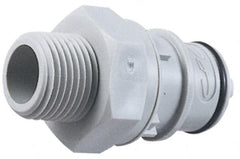CPC Colder Products - 3/8" Outside Diam, NPT, Polypropylene Push-to-Connect Tube Male Connector - 60 Max psi, Gray - Exact Tooling