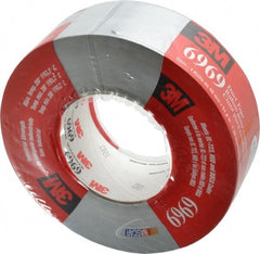 3M - 2" x 55m Silver Duct Tape - 10.7 mil, Rubber Adhesive, Polyethylene Film Backing, 32 Lb/ln Tensile Strength, 200°F Max, Series 6969 - Exact Tooling