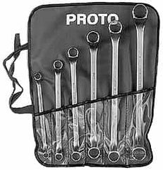 Proto - 6 Piece, 3/8" x 7/16" to 15/16" x 1", 12 Point Box End Wrench Set - Inch Measurement Standard, Satin Finish - Exact Tooling