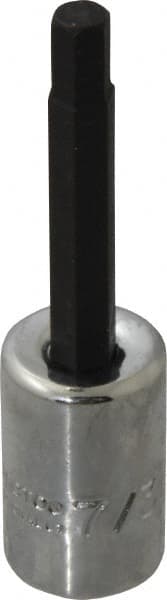 Proto - 3/8" Drive, 7/32" Hex Bit Socket - 2-23/32" OAL, 1-5/8" Bit Length - Exact Tooling