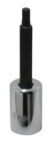 Proto - 3/8" Drive, 4mm Hex Bit Socket - 2-5/8" OAL, 1-5/8" Bit Length - Exact Tooling