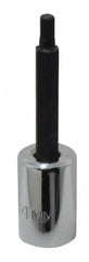 Proto - 3/8" Drive, 4mm Hex Bit Socket - 2-5/8" OAL, 1-5/8" Bit Length - Exact Tooling