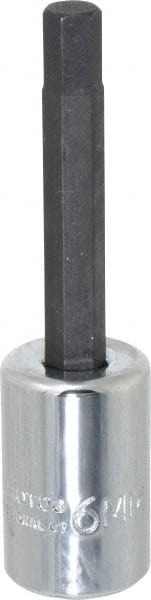 Proto - 3/8" Drive, 6mm Hex Bit Socket - 2-5/8" OAL, 1-5/8" Bit Length - Exact Tooling