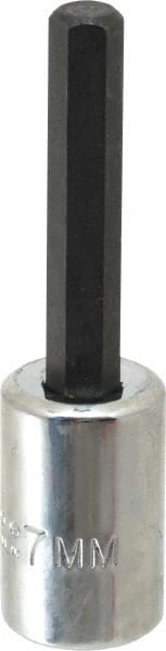 Proto - 3/8" Drive, 7mm Hex Bit Socket - 2-5/8" OAL, 1-5/8" Bit Length - Exact Tooling