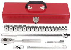 Proto - 22 Piece 1/2" Drive Socket Set - 12 Points, 10mm to 26mm Range, Metric Measurement Standard - Exact Tooling