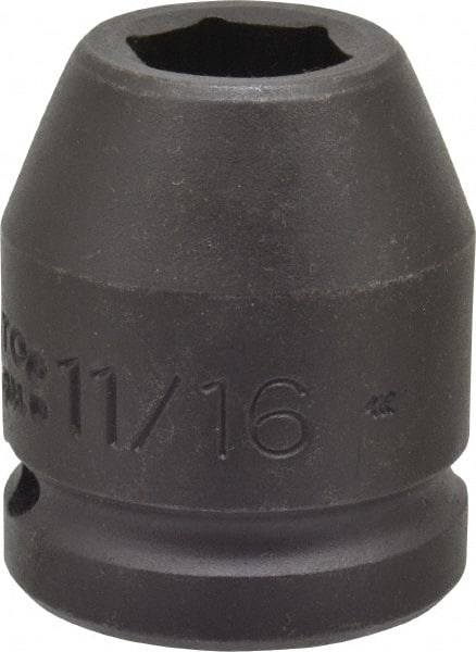 Proto - 3/4" Drive 11/16" Standard Impact Socket - 6 Points, 1-15/16" OAL - Exact Tooling