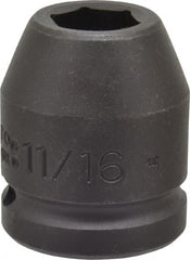 Proto - 3/4" Drive 11/16" Standard Impact Socket - 6 Points, 1-15/16" OAL - Exact Tooling