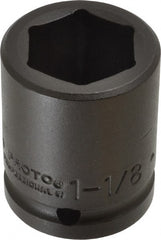 Proto - 3/4" Drive 1-1/8" Standard Impact Socket - 6 Points, 2-3/16" OAL - Exact Tooling