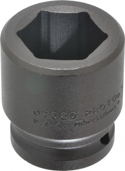Proto - 3/4" Drive 1-1/4" Standard Impact Socket - 6 Points, 2-3/16" OAL - Exact Tooling
