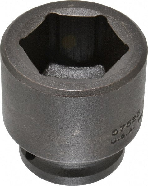 Proto - 3/4" Drive 1-7/16" Standard Impact Socket - 6 Points, 2-5/16" OAL - Exact Tooling
