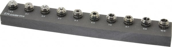 Kennametal - 10 Piece, 1mm to 10mm Capacity, ER Collet Set - Increments of 1mm, Series ER16 - Exact Tooling