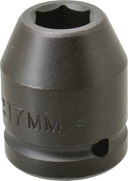 Proto - 3/4" Drive 17mm Standard Impact Socket - 6 Points, 1-59/64" OAL - Exact Tooling