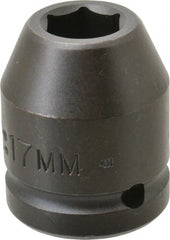 Proto - 3/4" Drive 17mm Standard Impact Socket - 6 Points, 1-59/64" OAL - Exact Tooling