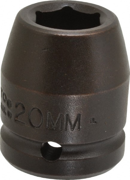 Proto - 3/4" Drive 20mm Standard Impact Socket - 6 Points, 1-59/64" OAL - Exact Tooling