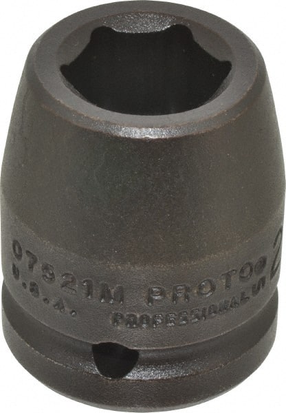 Proto - 3/4" Drive 21mm Standard Impact Socket - 6 Points, 1-59/64" OAL - Exact Tooling
