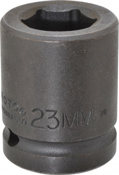 Proto - 3/4" Drive 23mm Standard Impact Socket - 6 Points, 2" OAL - Exact Tooling