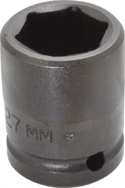 Proto - 3/4" Drive 27mm Standard Impact Socket - 6 Points, 2-3/64" OAL - Exact Tooling