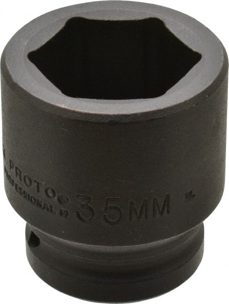 Proto - 3/4" Drive 35mm Standard Impact Socket - 6 Points, 2-1/4" OAL - Exact Tooling