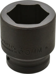 Proto - 3/4" Drive 35mm Standard Impact Socket - 6 Points, 2-1/4" OAL - Exact Tooling