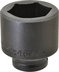 Proto - 3/4" Drive 46mm Standard Impact Socket - 6 Points, 2-55/64" OAL - Exact Tooling