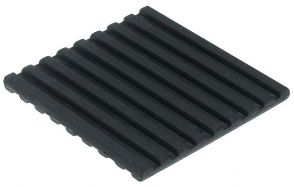 Mason Ind. - 6" Long x 6" Wide x 3/8" Thick, 6" Diam, Neoprene, Machinery Leveling Pad & Mat - 1,000 Lb Max Load, Black - Exact Tooling