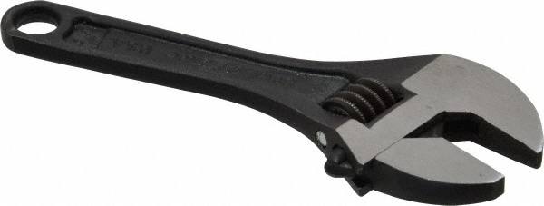 Proto - 1/2" Jaw Capacity, 4" Locking Adjustable Wrench - Steel, Black Finish - Exact Tooling