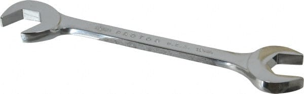Proto - 19mm Standard Open End Wrench - 7" OAL, Double End, Chrome Finish, 15° & 60° Head Angle - Exact Tooling