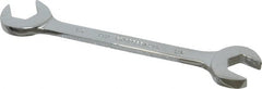 Proto - 1/2" Standard Open End Wrench - 5-1/4" OAL, Double End, Chrome Finish, 15° & 60° Head Angle - Exact Tooling