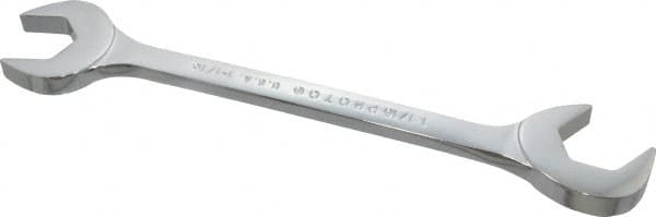 Proto - 1-1/16" Standard Open End Wrench - 10-1/4" OAL, Double End, Chrome Finish, 15° & 60° Head Angle - Exact Tooling