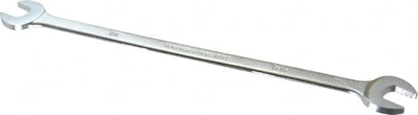 Proto - 1/2" x 9/16" Standard Extra Thin Open End Wrench - 10" OAL, Double End, Satin Finish, 15° Head Angle - Exact Tooling