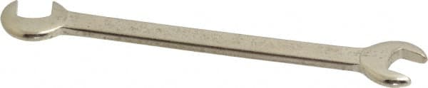Proto - 1/4" Stubby Open End Wrench - 3" OAL, Double End, Satin Finish, 15° & 75° Head Angle - Exact Tooling