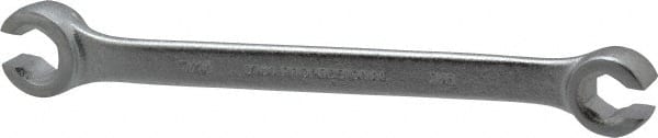 Proto - 3/8 x 7/16", Chrome Finish, Open End Flare Nut Wrench - 6 Points, 6-1/4" OAL, Steel, Double End Head - Exact Tooling