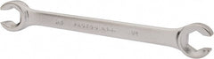Proto - 1/2 x 9/16", Chrome Finish, Open End Flare Nut Wrench - 6 Points, 7-1/2" OAL, Steel, Double End Head - Exact Tooling