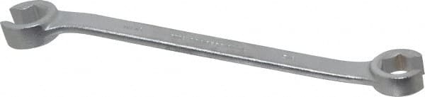 Proto - 5/8 x 11/16", Chrome Finish, Open End Flare Nut Wrench - 6 Points, 8-3/4" OAL, Steel, Double End Head - Exact Tooling