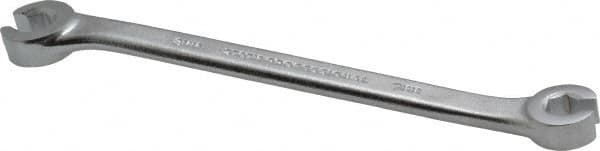Proto - 7 x 8mm, Chrome Finish, Open End Flare Nut Wrench - 6 Points, 5-11/16" OAL, Steel, Double End Head - Exact Tooling
