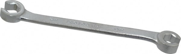 Proto - 10 x 12mm, Chrome Finish, Open End Flare Nut Wrench - 6 Points, 6-15/16" OAL, Steel, Double End Head - Exact Tooling