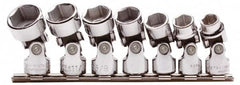 Proto - 7 Piece 3/8" Drive Standard Socket Set - 6 Points, 3/8 to 3/4", Inch Measurement Standard - Exact Tooling