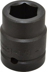 Proto - 1" Drive 1-1/8" Standard Impact Socket - 6 Points, 2-5/8" OAL - Exact Tooling