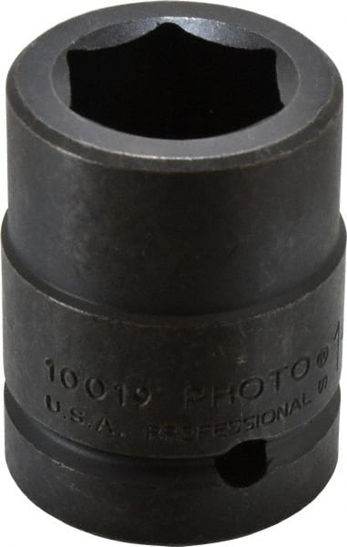 Proto - 1" Drive 1-3/16" Standard Impact Socket - 6 Points, 2-5/8" OAL - Exact Tooling