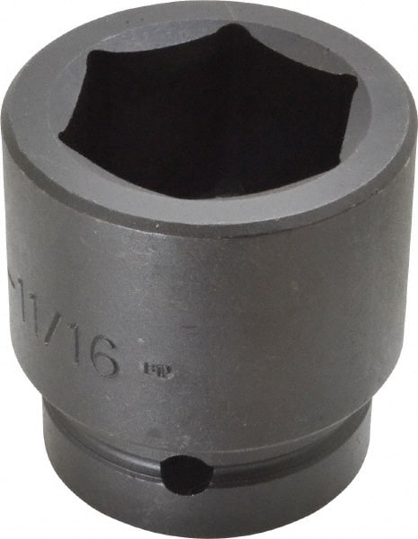 Proto - 1" Drive 1-11/16" Standard Impact Socket - 6 Points, 2-13/16" OAL - Exact Tooling