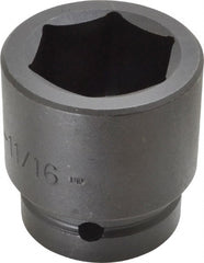 Proto - 1" Drive 1-11/16" Standard Impact Socket - 6 Points, 2-13/16" OAL - Exact Tooling