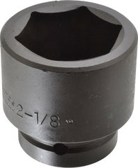 Proto - 1" Drive 2-1/8" Standard Impact Socket - 6 Points, 3-3/32" OAL - Exact Tooling